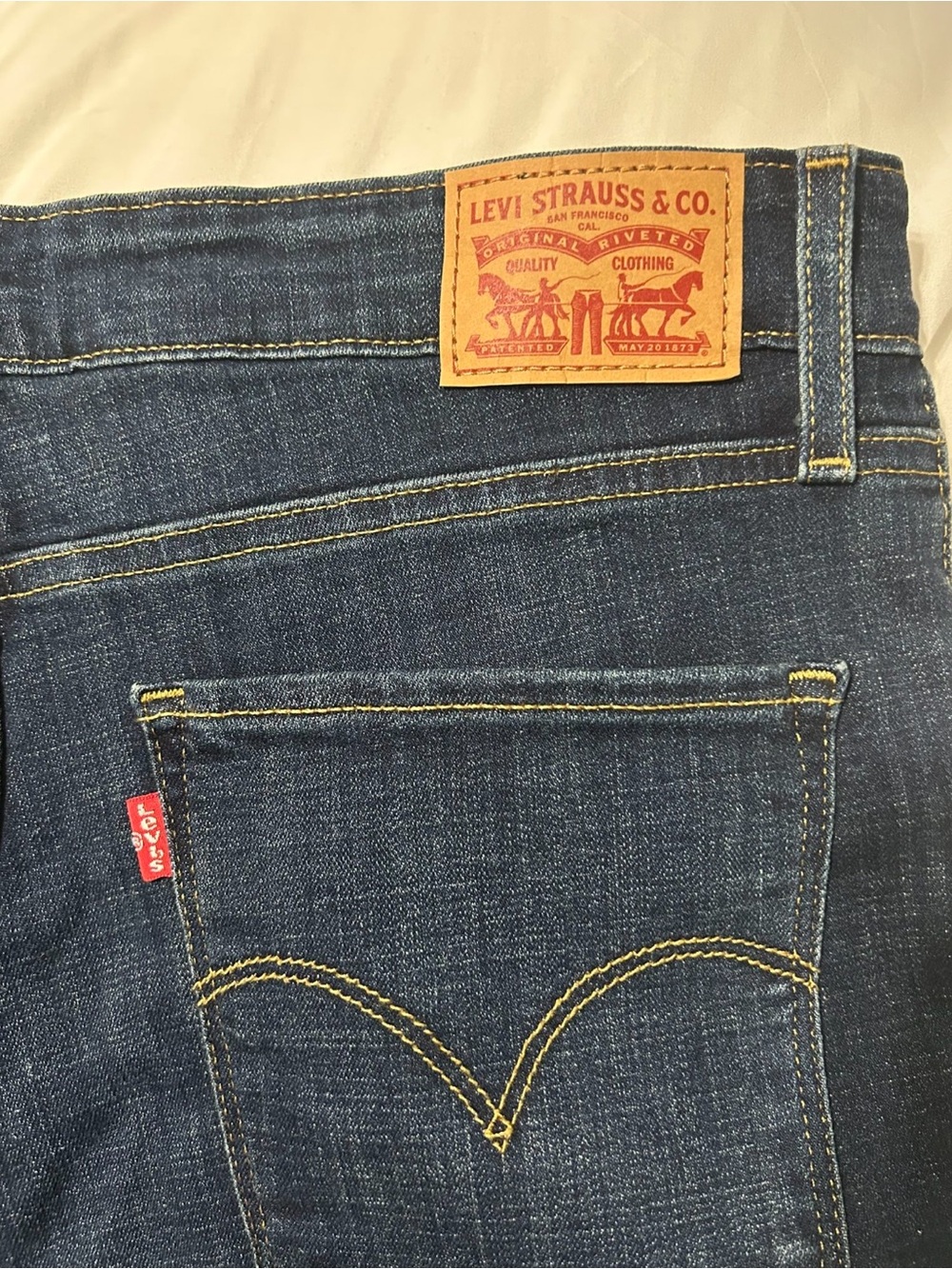 Levi's Indigo Blue Denim Jeans with Yellow Stitching